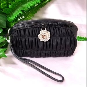 Brighton Black Leather & Nylon Cami Mini Pouch
